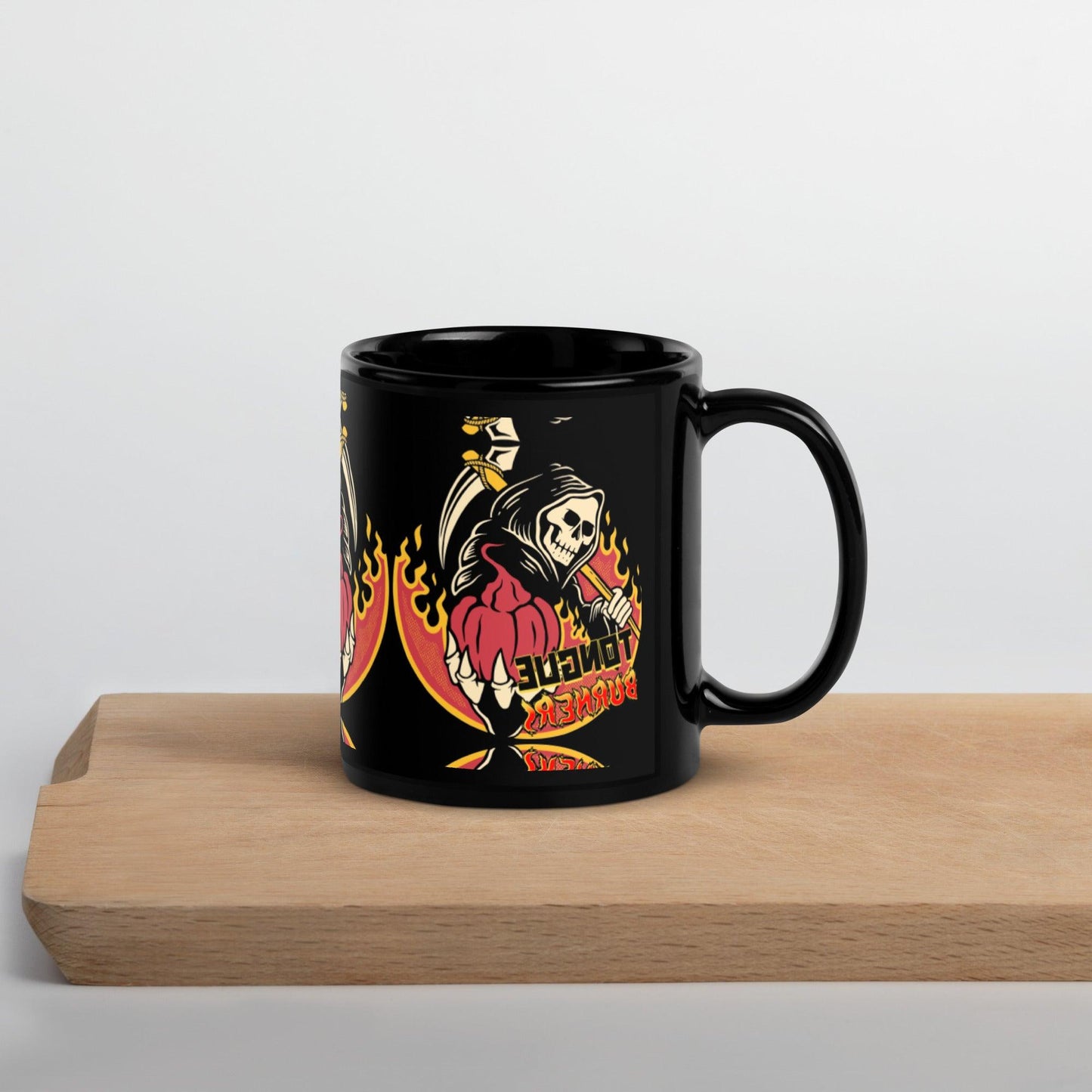 Carolina Reaper Black Glossy Mug - Tongue Burners Hot Sauce