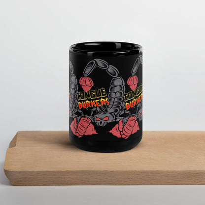 Scorpion Pepper Black Glossy Mug - Tongue Burners Hot Sauce