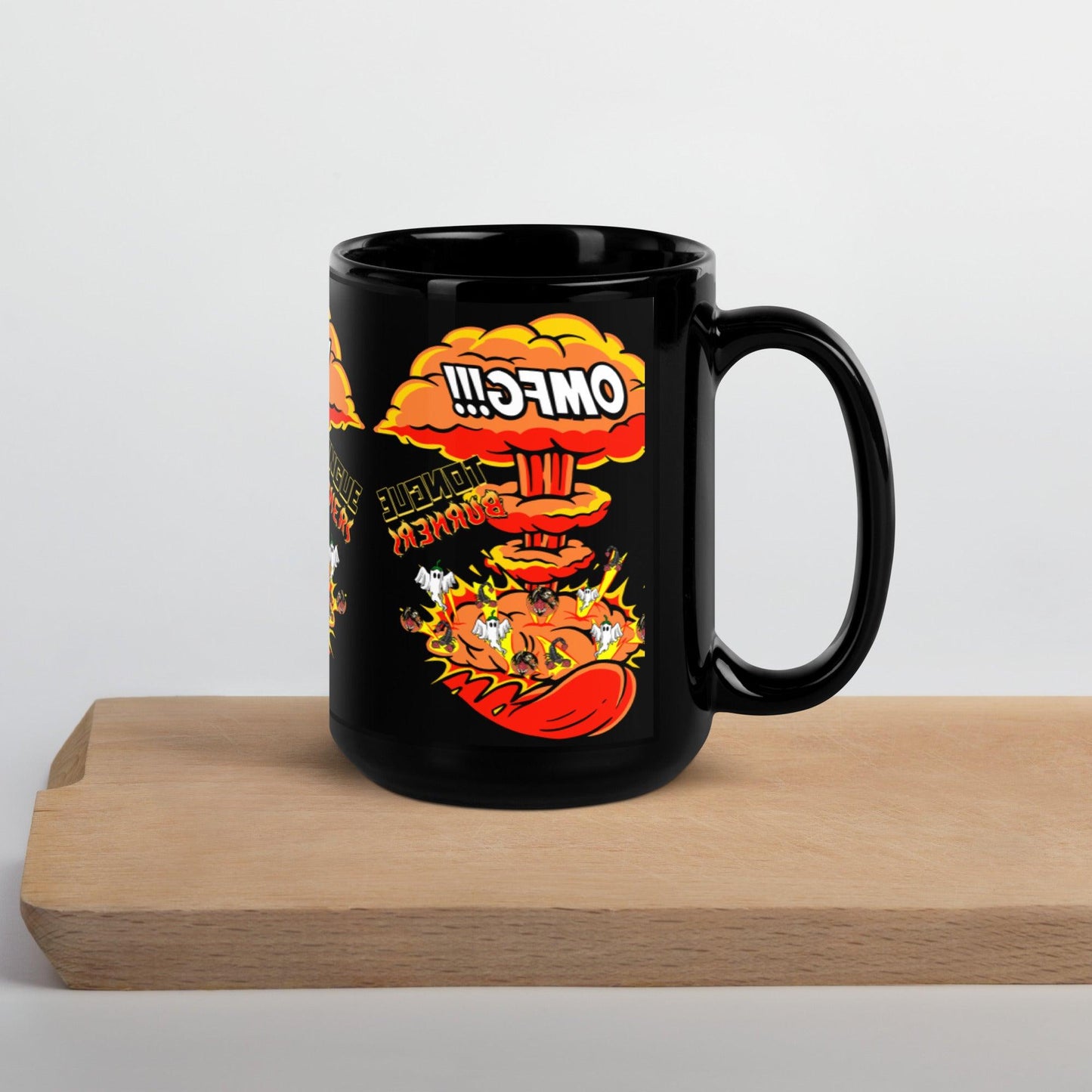 OMFG!!! Black Glossy Mug - Tongue Burners Hot Sauce