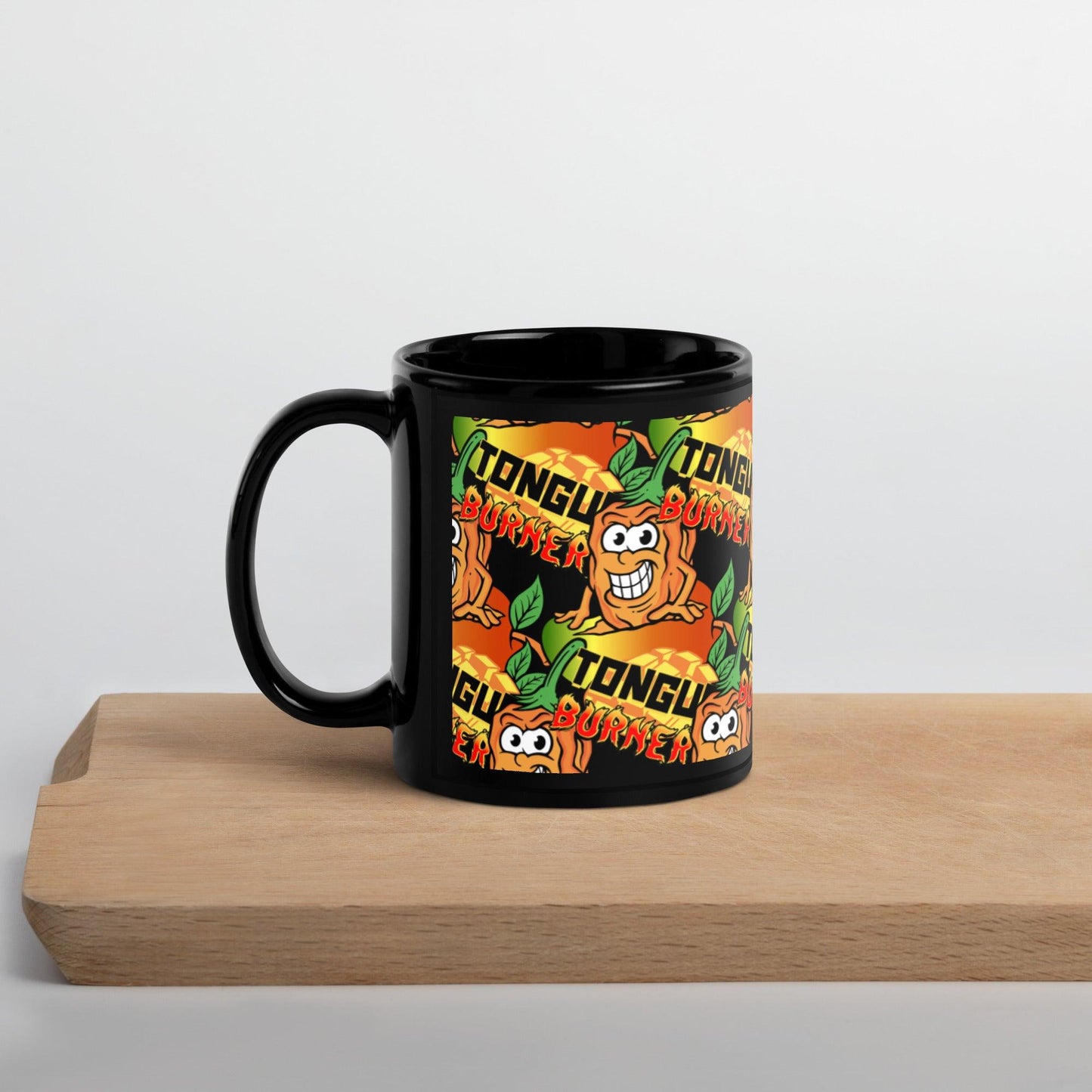 Mango Habanero Black Glossy Mug - Tongue Burners Hot Sauce