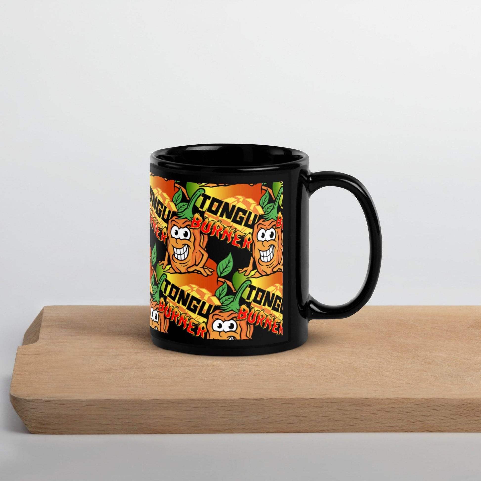 Mango Habanero Black Glossy Mug - Tongue Burners Hot Sauce