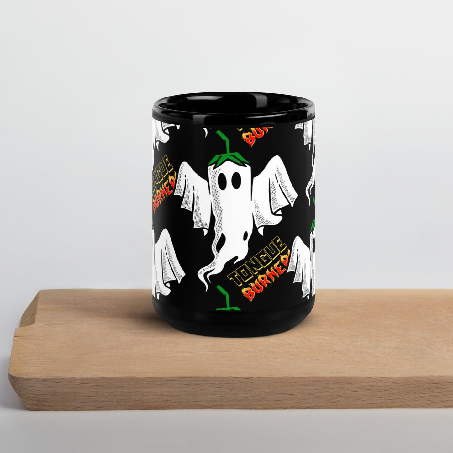 Ghost Pepper Black Glossy Mug