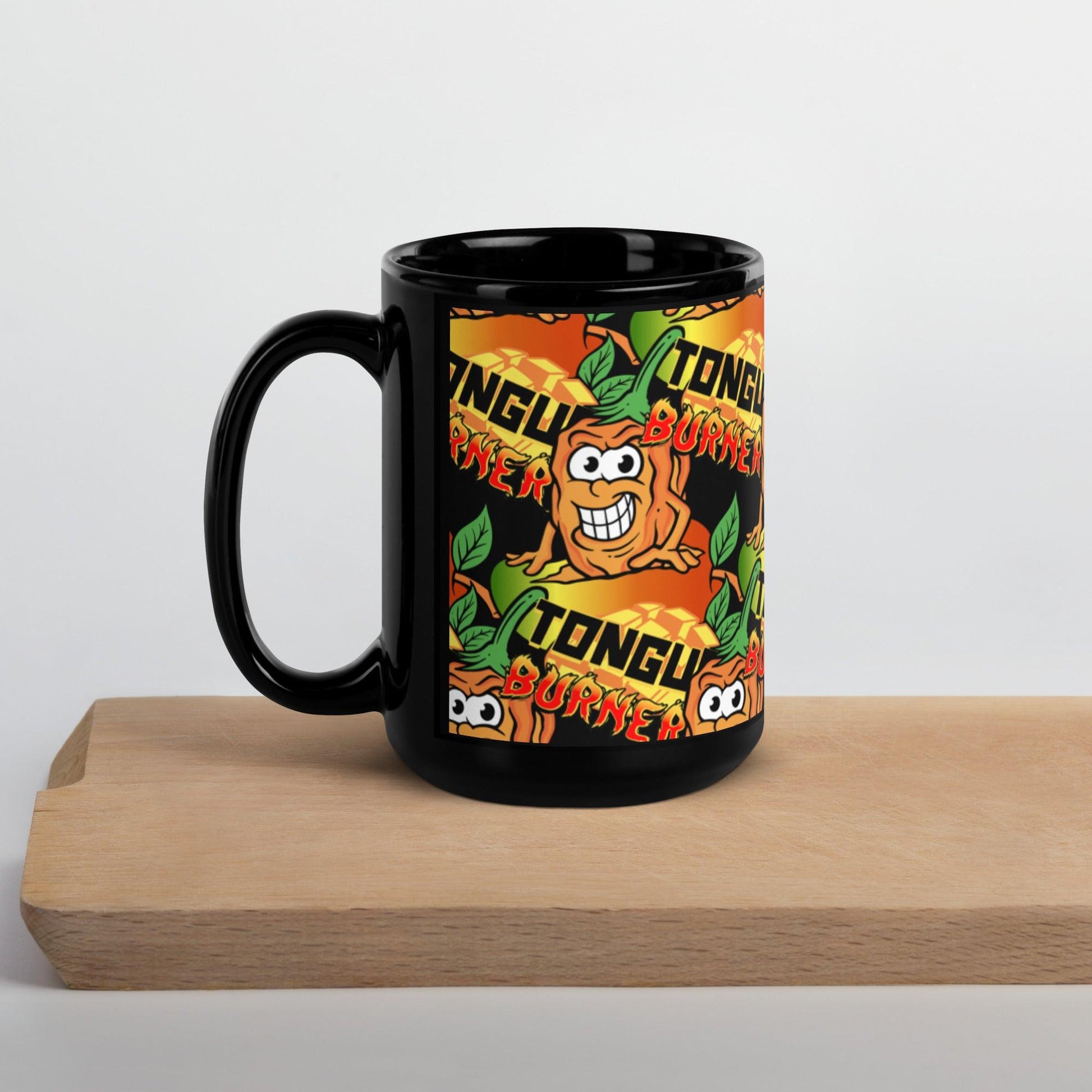 Mango Habanero Black Glossy Mug - Tongue Burners Hot Sauce