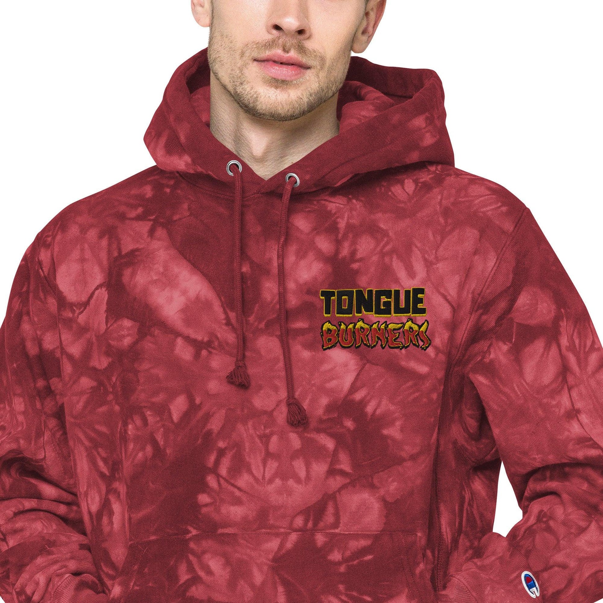 Tongue Burners Champion tie-dye hoodie - Tongue Burners Hot Sauce